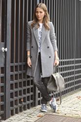 Structured gray coat