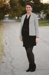 Maternity Style: Tights, Stripes & Winter