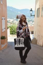 Mon poncho tartan