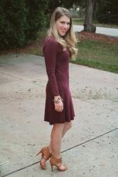 A Week of Wear: Burgundy Dress