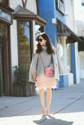 Lovely Friday: Feather Skirt and Chunky Sweater