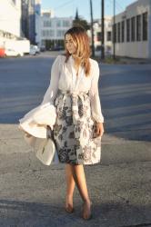 Embroidered Rose Skirt