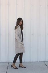 lace-up leather & long knits.