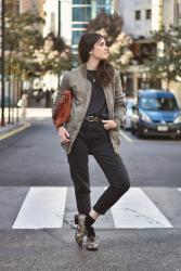 Oversized Military Bomber Jacket