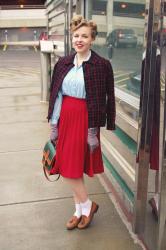 Remix: Red Pleated Skirt 
