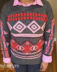 J. Crew Abstract Fair Isle Sweater