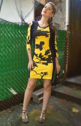 {Outfit}: Black and Yellow Dress