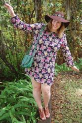 Forever 21 Floral and a Floppy Hat for Fall