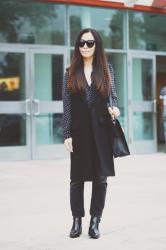 Theater Wear: Milly Sleeveless Coat and ACNE Jeans