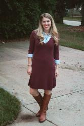 Week of Wear: Burgundy Dress #2