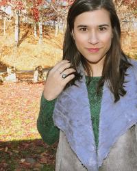 {outfit} Shearling Vest and Snakeskin Sweater