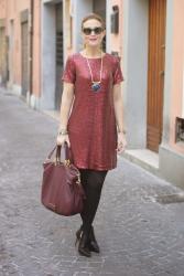 Red sequin dress