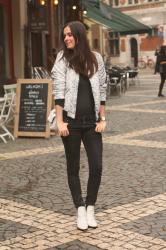 Snakeprint Bomber, Black and White