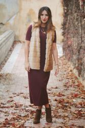 Burgundy dress