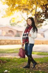 White Puffer Jacket + Tory Burch Boots