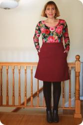 Made by Me Files: Floral Tunic Top and Shetland Wool Skirt. Kwik Sew 3463 and Simplicity 2152.  