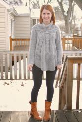 Cabled Boucle Pullover