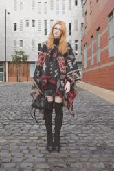 Blanket Cape & Thigh High Boots