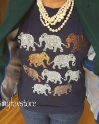 J. Crew Elephant Parade and Gold Elephant Tees 