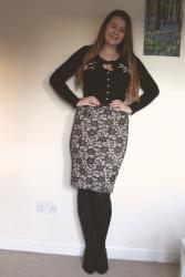 Lace Pencil Skirt & Pin Up Cardigan