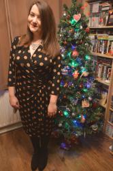 Festive party look - JD Williams/Joanna Hope Blurred Spot Jersey Dress