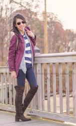 Red / Navy / Brown