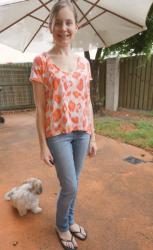Orange Kisses and Gold (Neon Leopard Print, Bracelet Stack and Maxi Skirt)