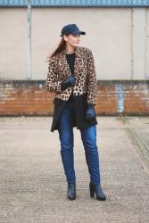 How to Wear a Leopard Print Coat | With Jeans and a Baseball Cap