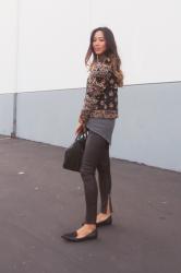 Sequin and Leather Pants