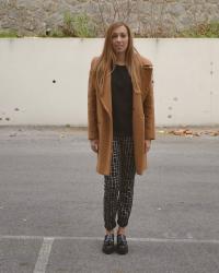 Look 162: Camel / Quadrillage