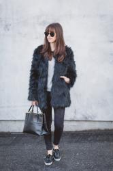 black faux fur