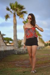 Outfit: Red Palms