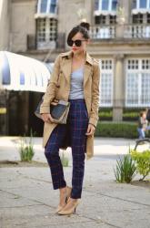 Plaid trousers.
