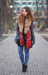 BLACK FAUX FUR COAT