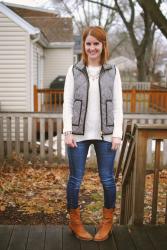 Herringbone Puffer Vest