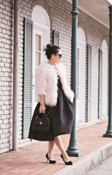What to Wear for NYC: LBD + Faux Fur Coat