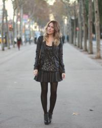 SEQUINS & LEATHER | NIGHT OUTFIT