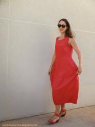 Coral Linen Eva Dress