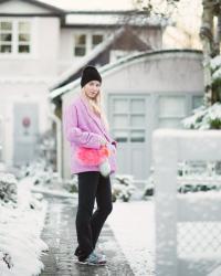 A LITTLE PINK IN THE SNOW