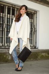 White long cardi.