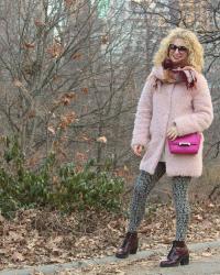 fluffy pink coat