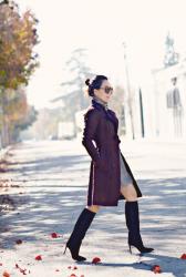 Trench Style: Knee High Boots and Sweater Dress