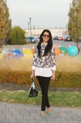 Lookbook: Layering With White Shirt & Floral Sweatshirt