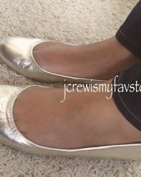 J. Crew Cece Metallic Ballet Flats 