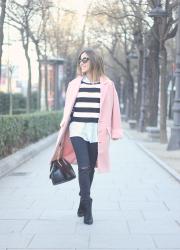 Pink Coat & Stripes
