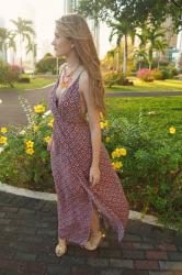 {Outfit}: Open Back Summer Maxi Dress