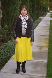 Throw Back Thursday Fashion Link Up: Yellow Midi Skirt