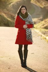 Khaki, red and houndstooth &Passion 4 Fashion Linkup 