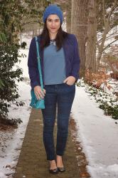 {outfit} Blue Suede Jacket