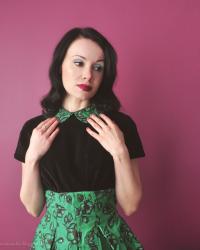 1950's green floral dress